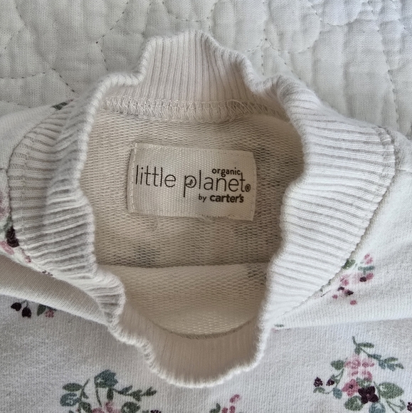 Carter's Little Planet Organic Cotton 2 PC FloralPullover And Pants Set Newborn - Picture 4 of 11